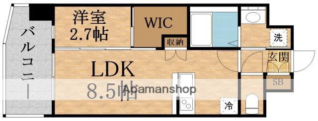 SERENITE HIGASHIMIKUNI MIRAC(1LDK/12階)の間取り写真
