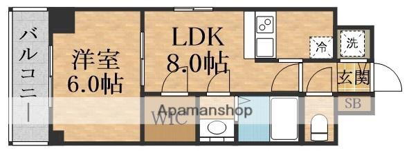NORDEN TOWER SHIN-OSAKA ANNEX(1LDK/23階)の間取り写真