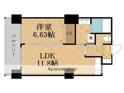 ノルデンタワー新大阪プレミアム(1LDK/15階)の間取り写真