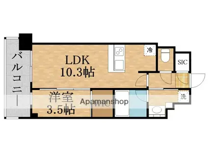コンフォリア新大阪宮原Q(1LDK/2階)の間取り写真