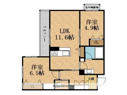 シャーメゾン アヴァンス(2LDK/2階)の間取り写真