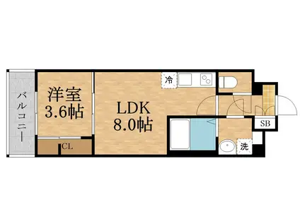 ALIVIS緑橋(1LDK/4階)の間取り写真