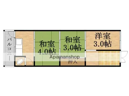 大阪メトロ中央線 緑橋駅 徒歩7分 1階建 築76年(3K)の間取り写真