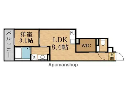 S-MOVE大阪鶴見(1LDK/2階)の間取り写真