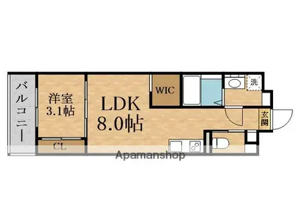 S-MOVE大阪鶴見(1LDK/4階)の間取り写真