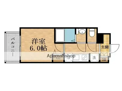 プレサンス深江橋ラヴィゲート(1K/11階)の間取り写真