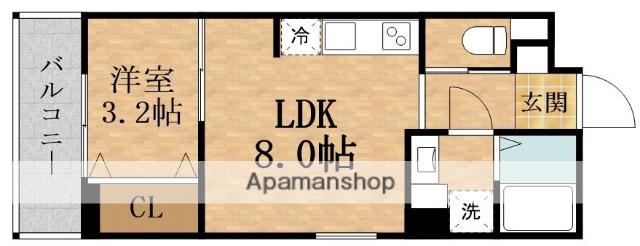 エスムーブ都島イースト(1LDK/2階)の間取り写真