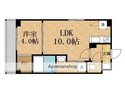 アリビラ鶴橋(1LDK/4階)の間取り写真