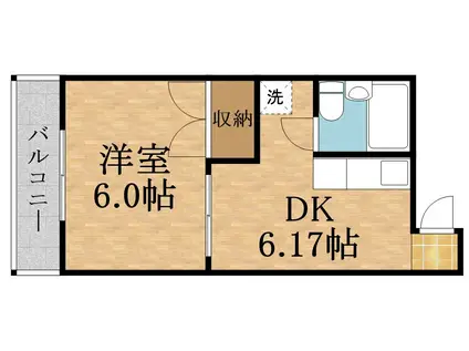 ロイヤルハイツMIYAMOTO(1DK/1階)の間取り写真