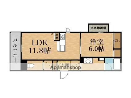 シャーメゾン ボナンザ(1LDK/2階)の間取り写真
