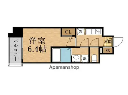 エスリード ザ・イーストレジデンス大阪城(1K/12階)の間取り写真