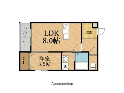 グランイニシオ都島(1LDK/5階)の間取り写真