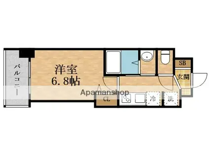 LUXE深江橋Ⅱ(1K/6階)の間取り写真