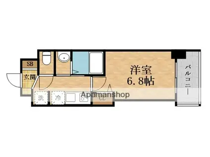 LUXE深江橋Ⅱ(1K/9階)の間取り写真