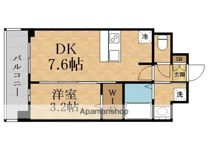 プレサンス東淀川駅前プローシェ(1DK/12階)の間取り写真