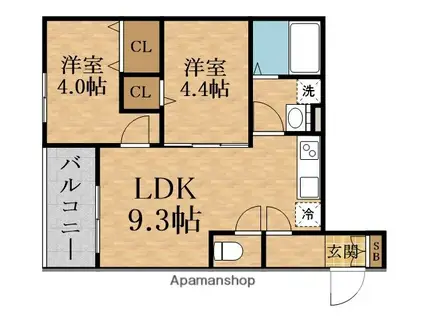 G.R.A.C.E(2LDK/3階)の間取り写真