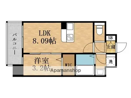 ALIVIS都島通(1LDK/5階)の間取り写真