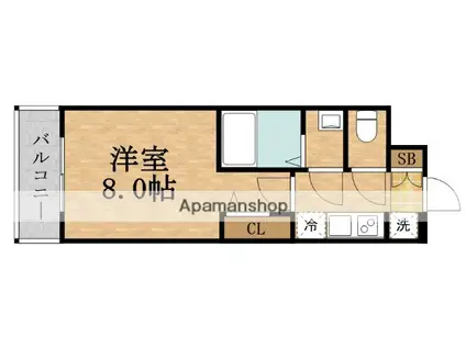 ソルテラスOSAKA MID イーストクレアスト(1K/4階)の間取り写真