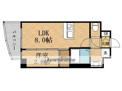 ALIVIS放出(1LDK/5階)の間取り写真