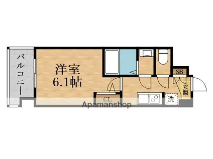 ALIVIS放出(1K/5階)の間取り写真