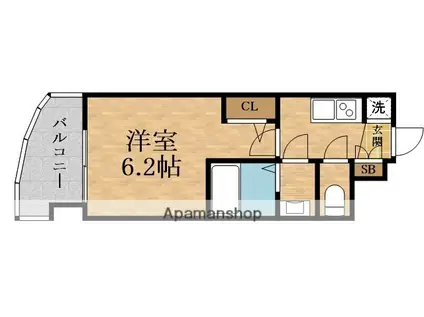 ALIVIS放出(1K/5階)の間取り写真