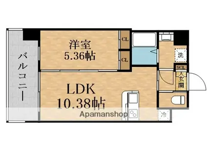 プレジオ城東(1LDK/12階)の間取り写真