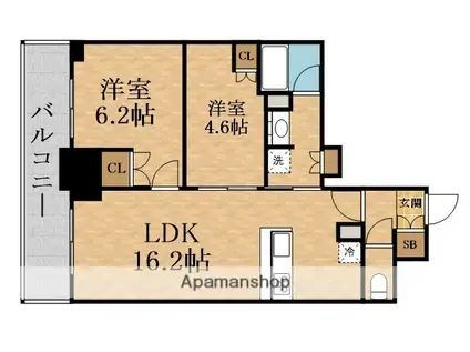 ジオタワー大阪十三(3LDK/34階)の間取り写真
