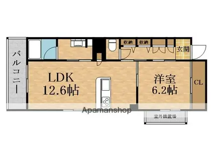 シャーメゾンエム(1LDK/3階)の間取り写真