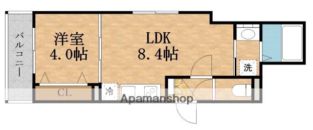 GLITTER上新庄(1LDK/1階)の間取り写真