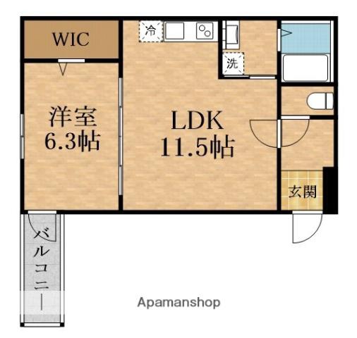 ジェイティガーデン徳庵(1LDK/2階)の間取り写真