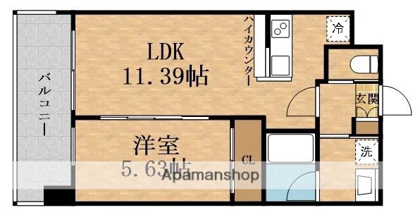 プレジオ塚本アジアン(1LDK/7階)の間取り写真