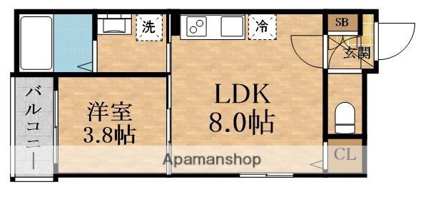 SAPHIRLOGER大阪城公園(1LDK/2階)の間取り写真