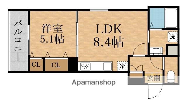 FORESTCREAR諸口(1LDK/2階)の間取り写真