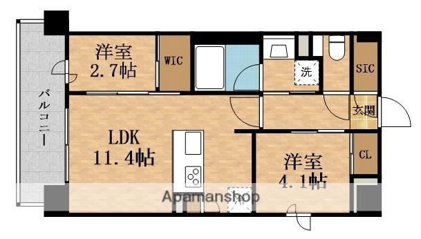 SEASON FLATS SHIN-OSAKA サウス(2LDK/6階)の間取り写真
