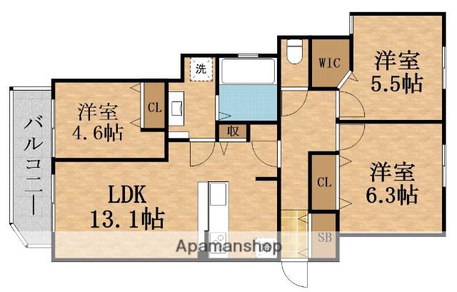 レグリア今里 ノース(3LDK/2階)の間取り写真