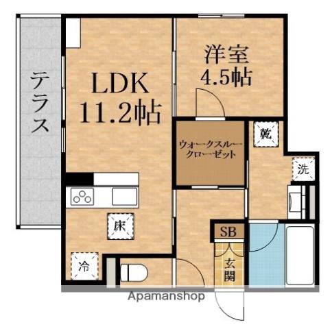 MAISON LULU赤川(1LDK/1階)の間取り写真