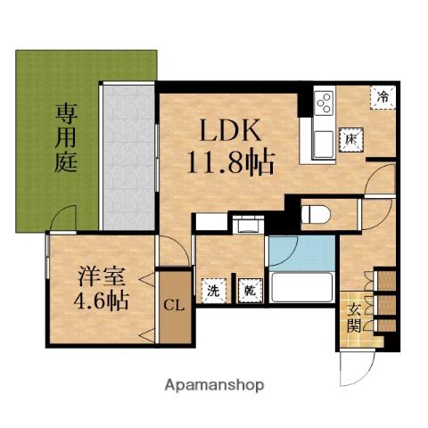 MAISON LULU赤川(1LDK/1階)の間取り写真