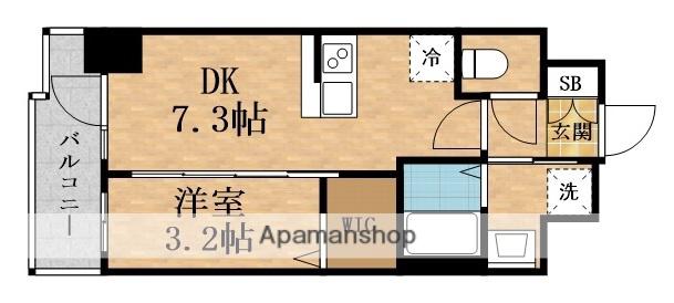 ESTEMC0URT新大阪17ベイス(1DK/15階)の間取り写真