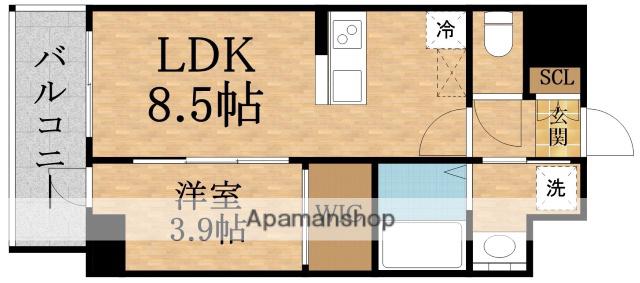 ESTEMC0URT新大阪17ベイス(1LDK/13階)の間取り写真