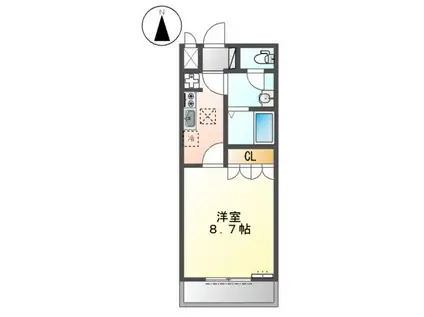 グレイシャス(1K/1階)の間取り写真