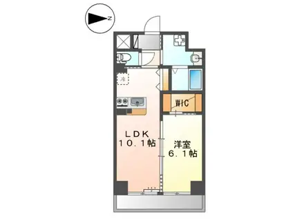 エイチ・ツーオー清水丘(1LDK/3階)の間取り写真