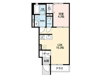 デュラ・カーサ ラフィネ Ⅰ(1LDK)の間取り写真