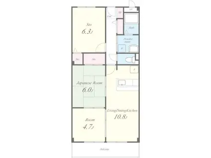 パピヨン565(3LDK/3階)の間取り写真