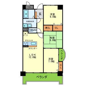 サンダモン北勘(3LDK/4階)の間取り写真
