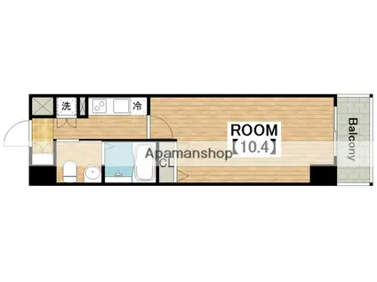 フェニックスレジデンス堺東(1K/6階)の間取り写真