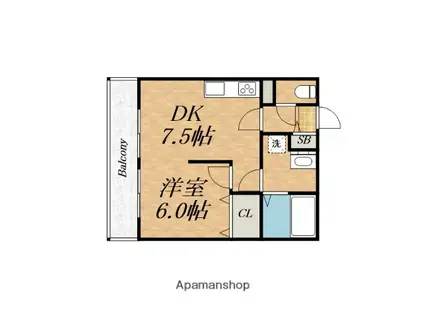 グリーンハイツ(1DK/2階)の間取り写真