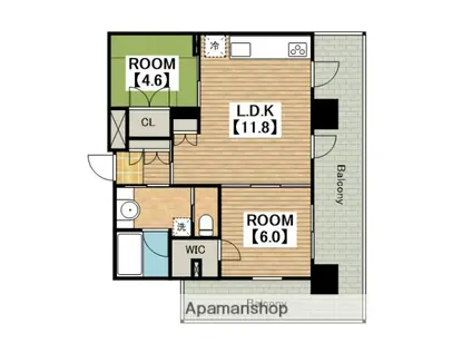 エイジングコート堺東(2LDK/12階)の間取り写真