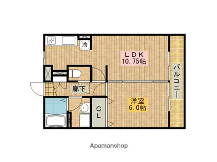 グランシャリオ2(1LDK/2階)の間取り写真