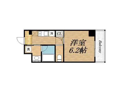 カーライル堺市駅前(1K/4階)の間取り写真