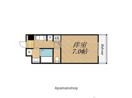 カーライル堺市駅前(1K/6階)の間取り写真